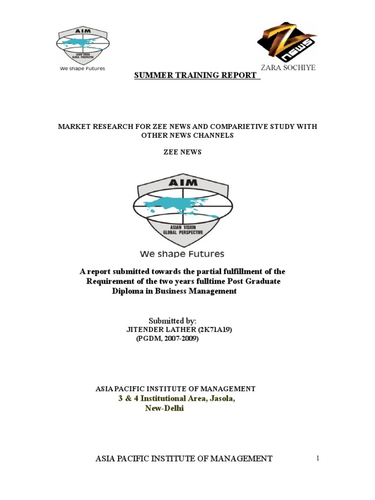 Zee Project | PDF | Audience Measurement | Nielsen Ratings