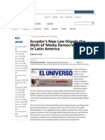 Ecuador's New Law Dispels The Myth of Media Democratization' in Latin America - Freedom House