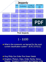 Classification Jeopardy Review