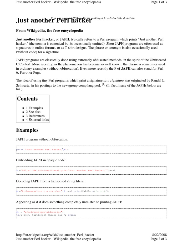 Just Another Perl Hacker | PDF | Perl | Computer Programming