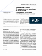 Presbifonía. Estudio de Los Parámetros Acústicos de Normalidad.