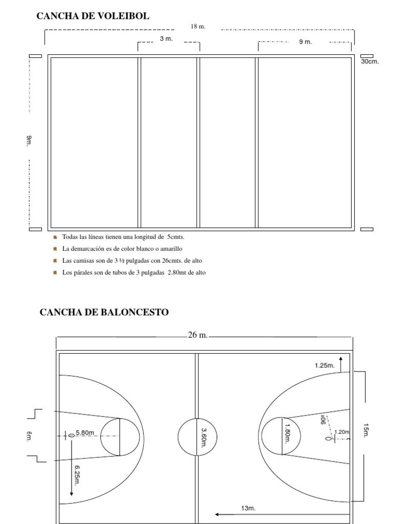 Medidas de Canchas | PDF