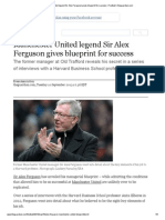 Manchester United Legend Sir Alex Ferguson Gives Blueprint For Success