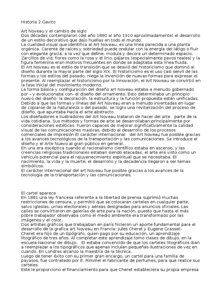 Historia 2 Gavito PDF Art Nouveau Vanguardia