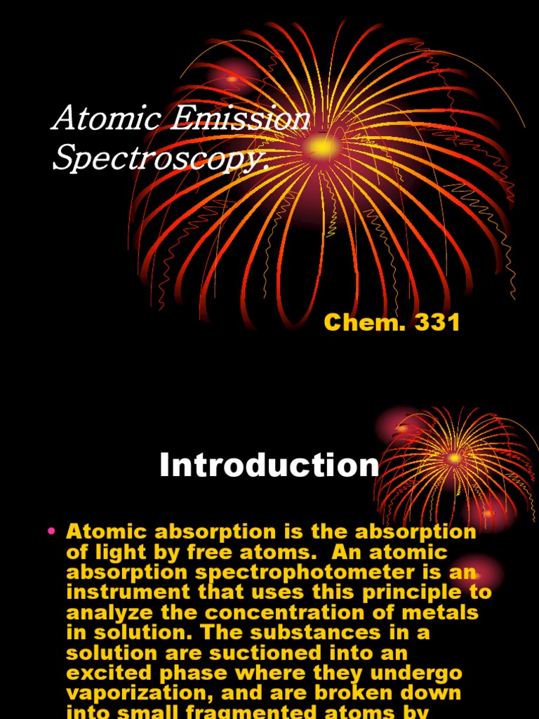 Atomic Emission Spectroscopy.ppt Emission Spectrum Atomic