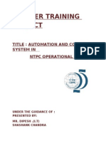 Summer Training Project: Title: Automation and Control System in NTPC Operational Plant