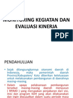 Monitoring Kegiatan Dan Evaluasi Kinerja (Penguatan Kapasitas SDM Perencana Propinsi Papua Barat)