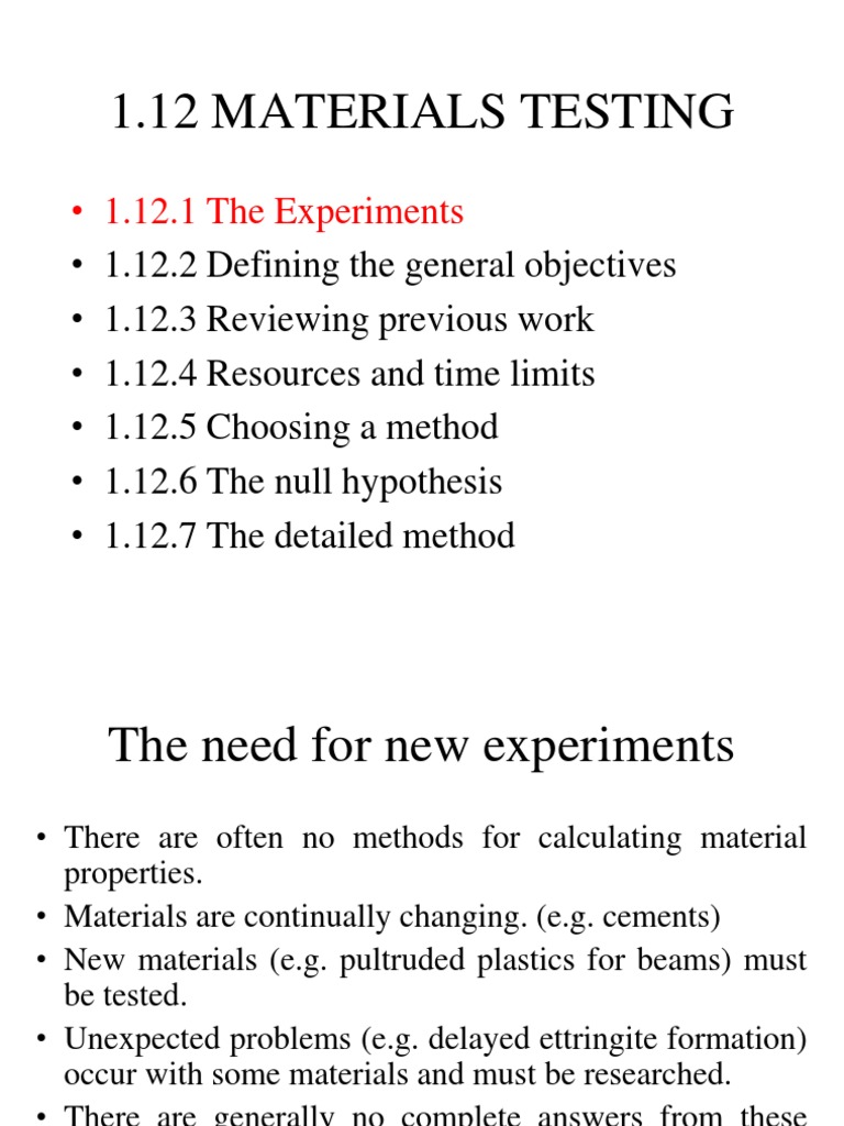 1.12 Testing Materials | PDF | Experiment | Scientific Method