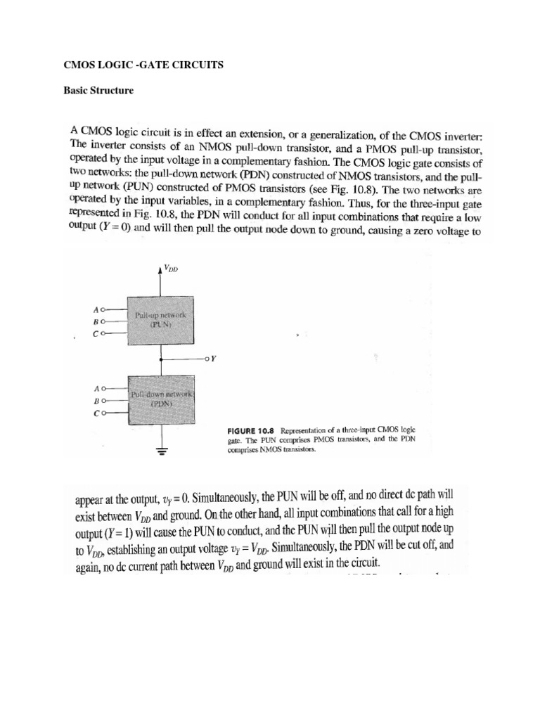 CMOS Logic Gate Circuits Overview | PDF | Computers | Technology ...