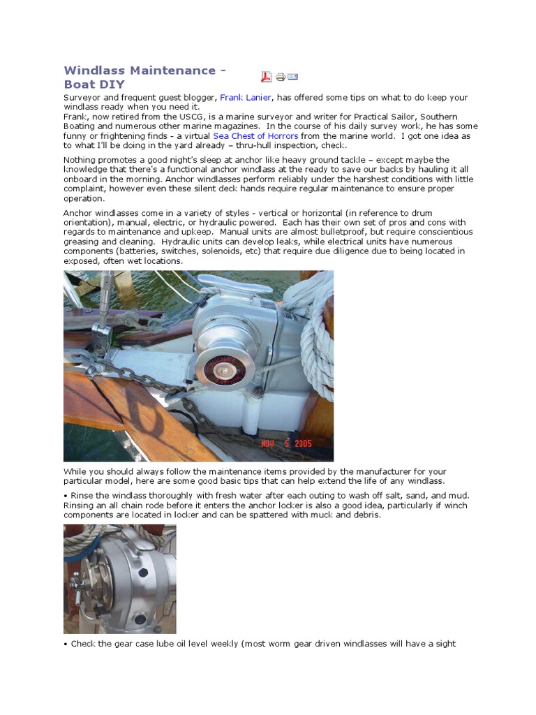 Windlass Maintenance Tips for Boats | PDF