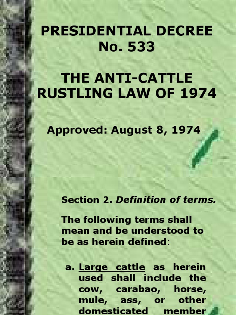 Anti-Cattle Rustling Law Overview | PDF | Cattle | Corporations