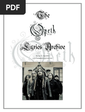 The Opeth Lyrics Archive R5 April 10 Pdf Rock Music Death