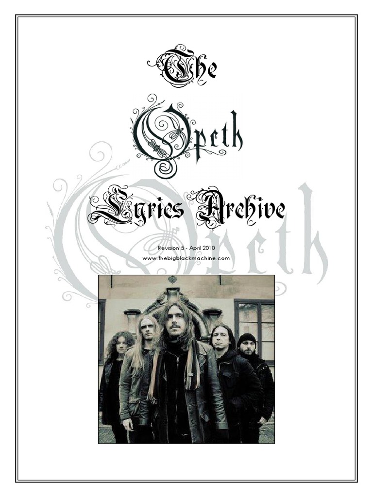 Opeth: Lyrics & Discography Guide | PDF | Rock Music | Death