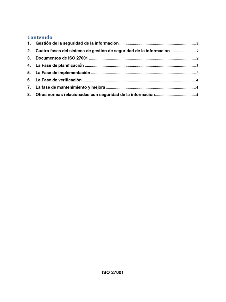 Iso 27001 | PDF | Seguridad de información | Planificación