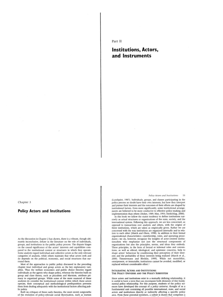 Cap. 03 - Policy Actors and Institutions - in Howlett & Ramesh (2003 ...