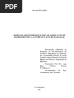 Desenvolvimento de Processo de Fabricação de Refrigerantes Magnéticos à Base de La(Fe,Si)13Hy