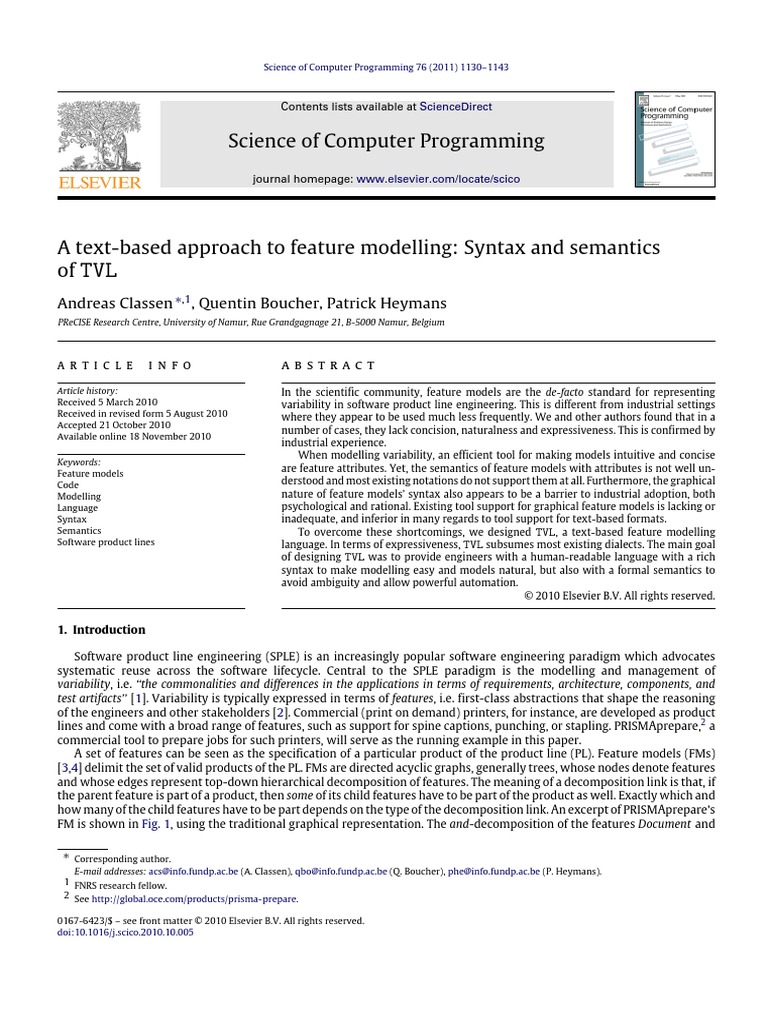 Science Of Computer Programming Journal – MPMZP