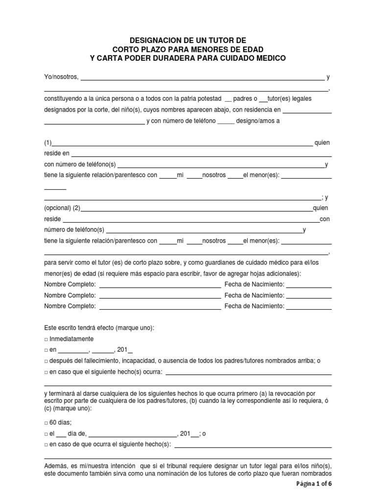 Carta Poder para La Designación de Un Tutor FINAL PDF Menor (ley