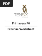 Primavera P6 Exercise Worksheet