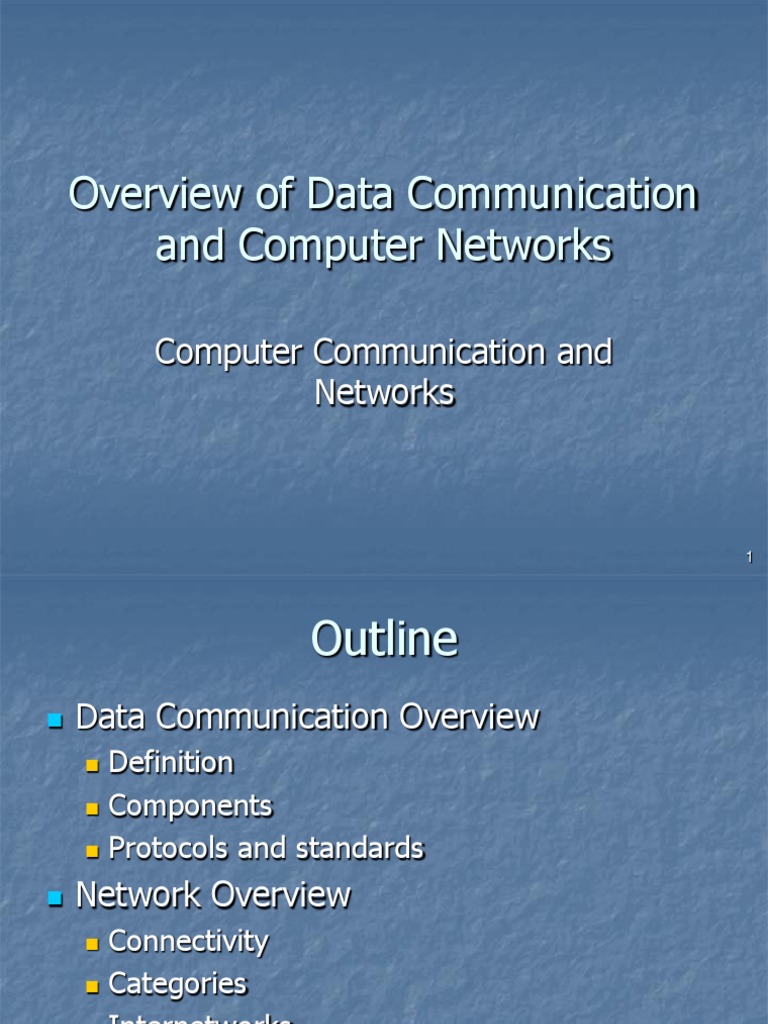 Overview of Data Communication and Computer Networks | PDF | Network ...