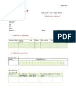 Gravity Die Casting-Casting Process Data Sheet