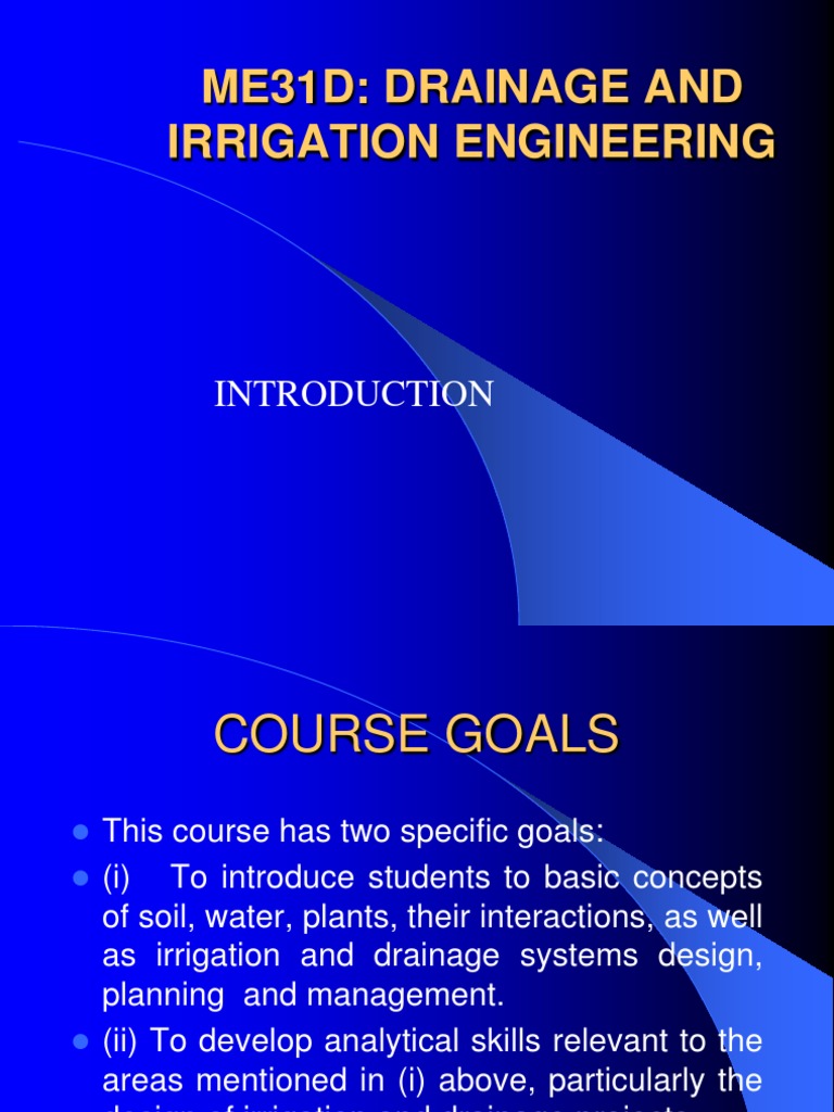 Me31D: Drainage and Irrigation Engineering | PDF