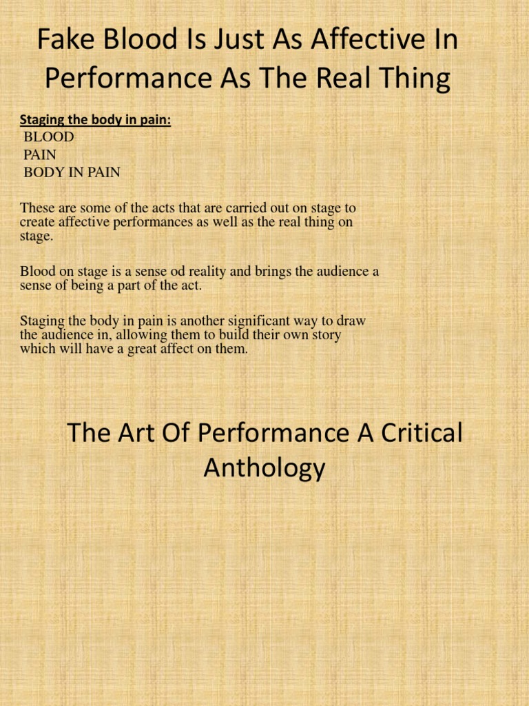 Impact of Fake Blood in Performance | PDF | Philosophy | Art