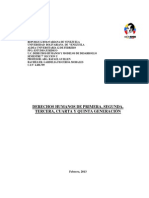 Derechos Humanos de 1era, 2da, 3era y 4ta Generacion