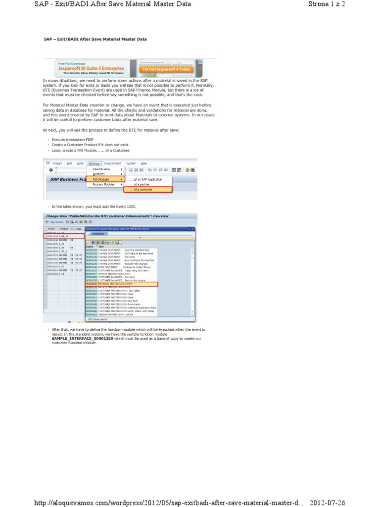 SAP BTE for Material Save Process | PDF | Computers