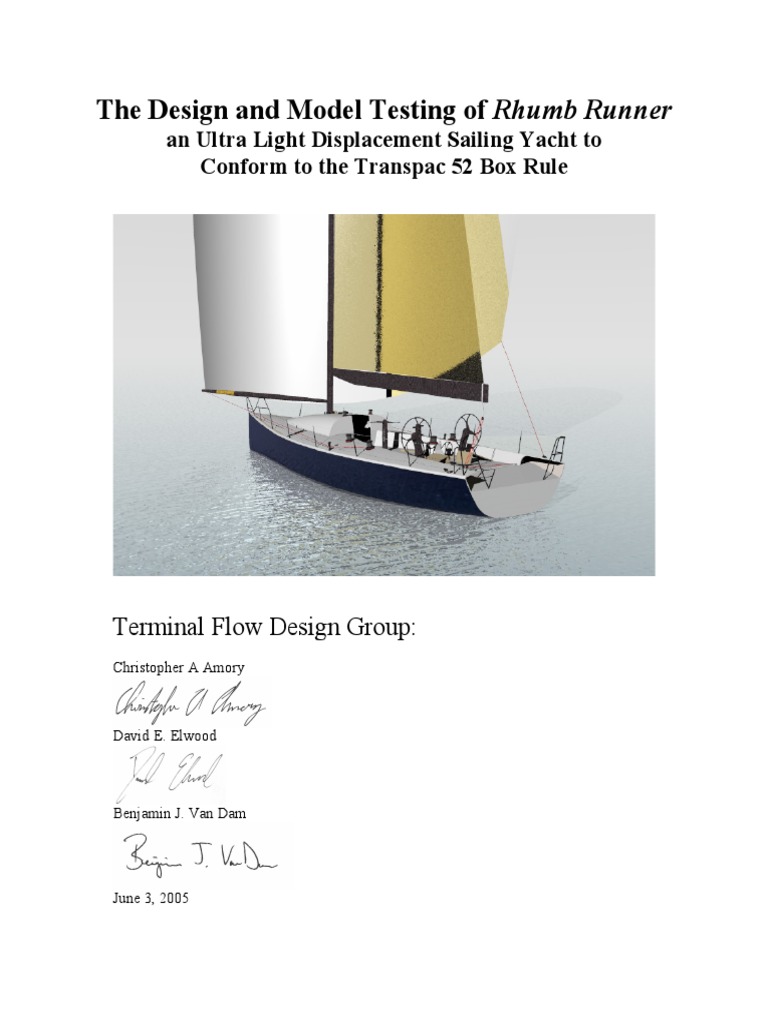 TP52 Design Report Rumb Runner | PDF | Hull (Watercraft) | Sailing (Sport)