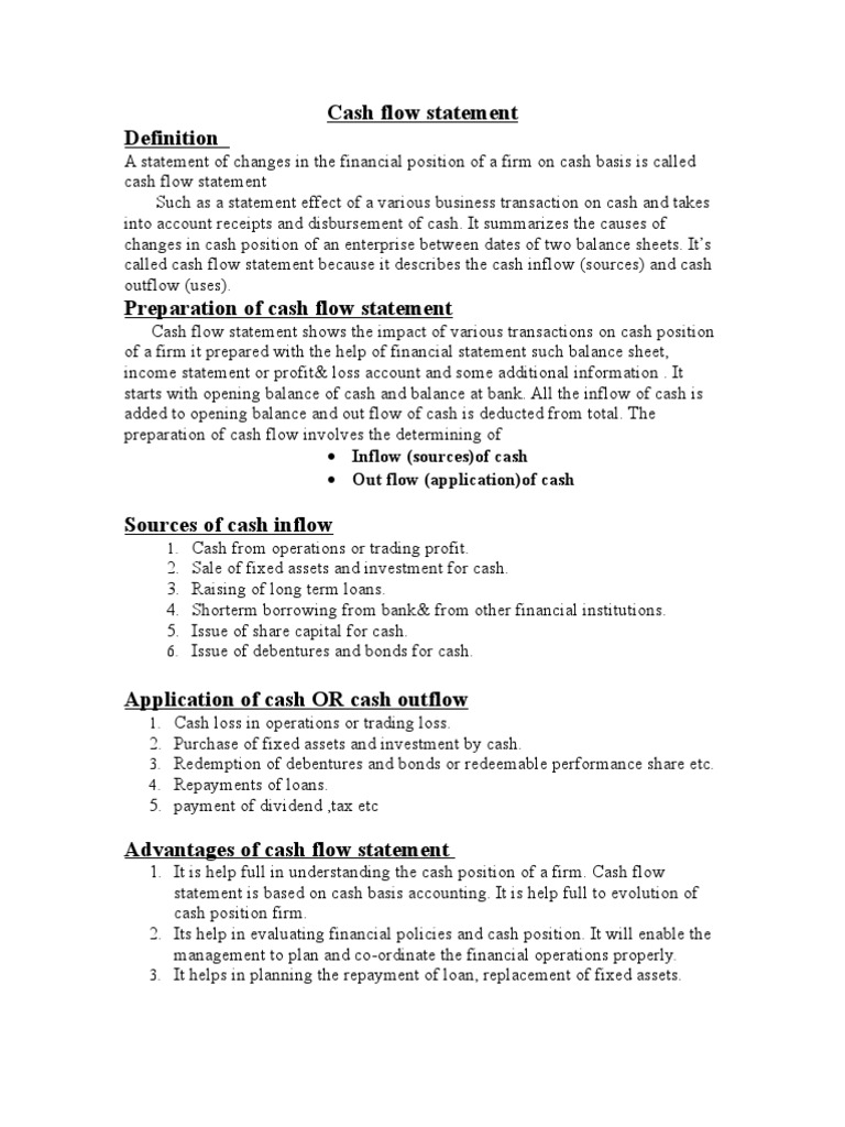 Cash Flow Statement Cash Flow Statement Goodwill (Accounting)