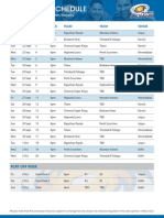 Clt20 2013 Schedule: Day Date Match Time Team Team Venue