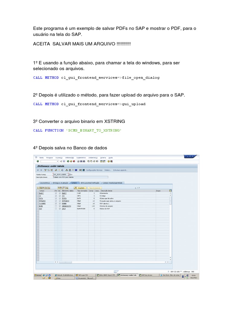 Este Programa É Um Exemplo de Salvar PDFs No SAP e Mostrar o PDF | PDF ...