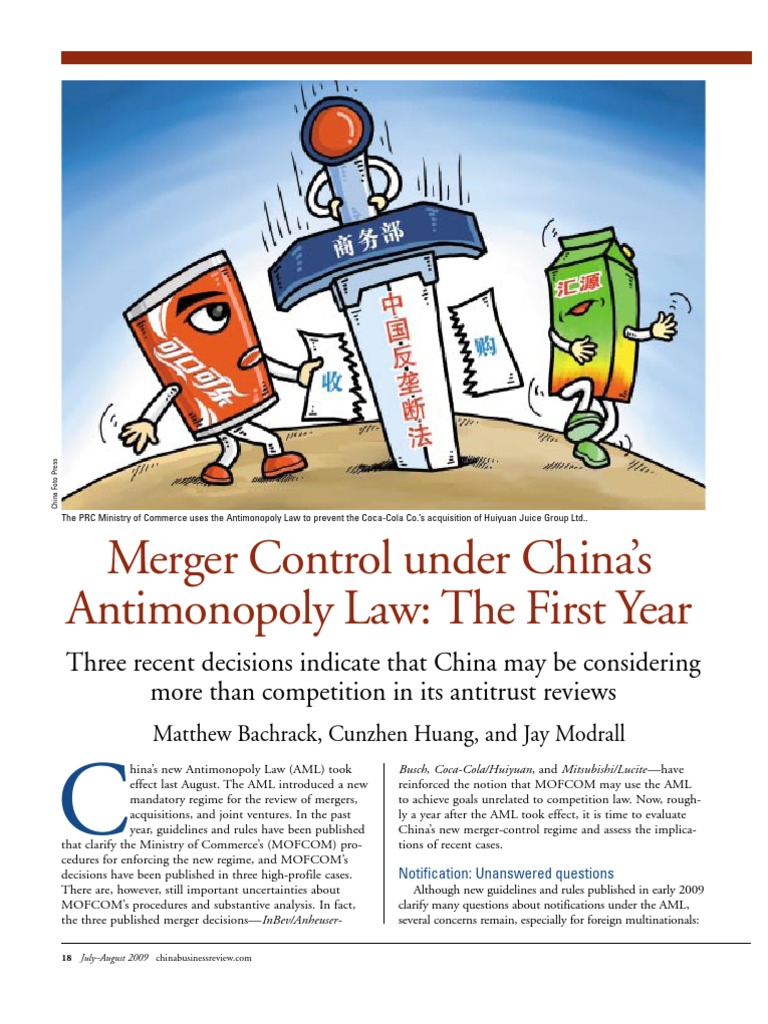 China Merger Control: Year One Review | PDF | Anheuser Busch ...