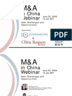 USCBC M&A in China Webinar, 2009