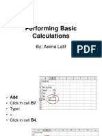 Performing Basic Calculations: By: Asima Latif