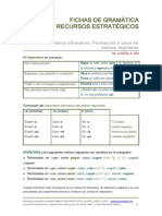 Ficha de Gramática El Imperativo Uso y Formación en Verbos Regulares