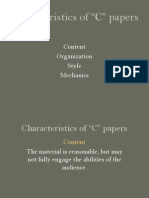characteristics of c papers