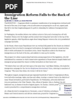 Immigration Reform Falls to the Back of the Line - NYTimes