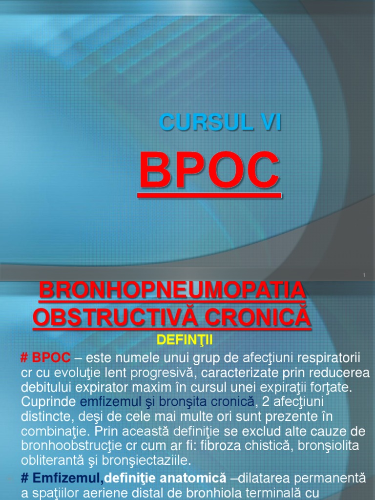 Bronhopneumonia Obstructiva Cronica | PDF