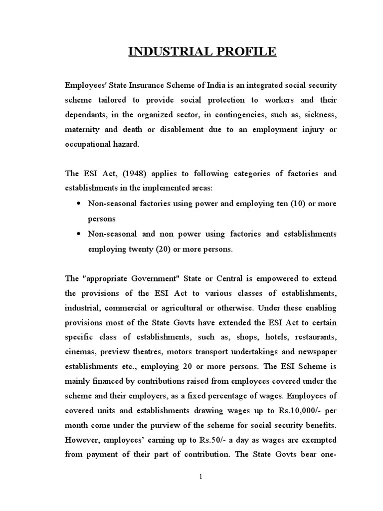 Benefit To The Employee (ESI Act & All Format Off Form) | PDF ...