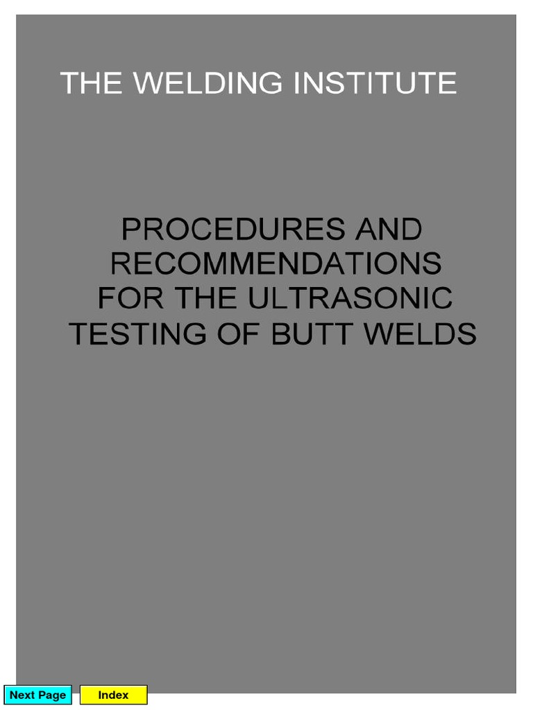TWI UT of Butt Welds | PDF
