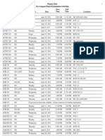 Winter 2011 On Campus Final Examination Schedule: Exam Section(s) Day Date Start Time End Time Locations