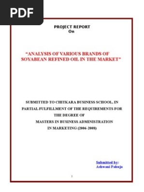 Project Report Ashwani Vegetable Oil Soybean - 