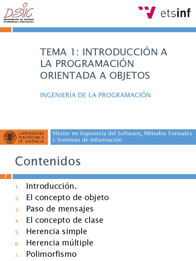 Introducción a la Programación Orientada a Objetos | PDF | Objeto ...