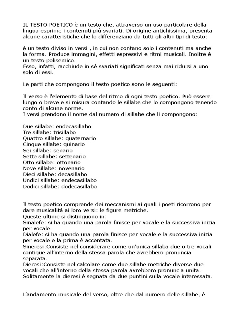 Analisi Del Testo Poetico Esempio Svolto