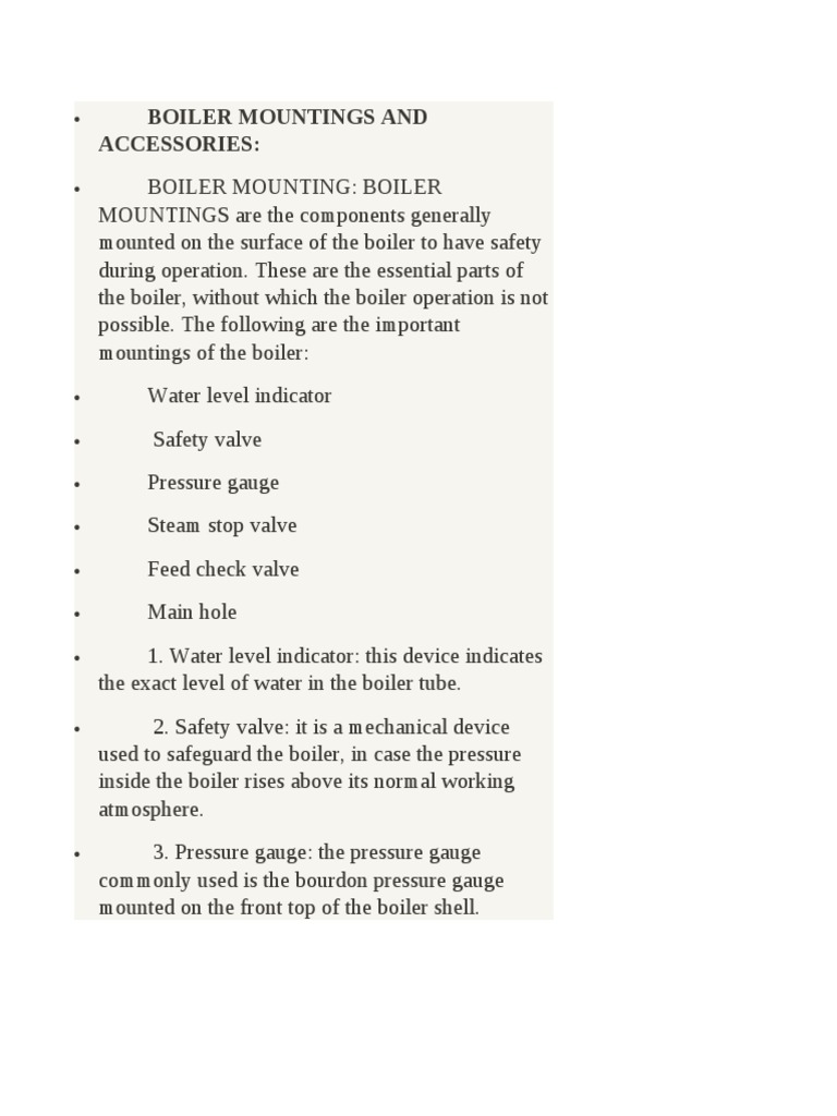 Boiler Mountings and Accessories PDF Boiler Hvac