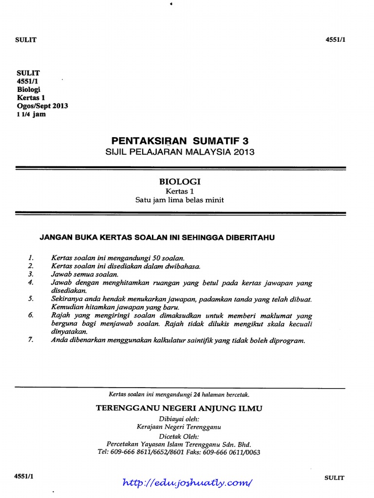 Biology SPM Trial papers - SPM - Free SPM Tips 2020 by ...