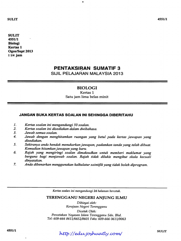 Biology Spm Trial Papers Spm Free Spm Tips 2020 By Student Malaysia Education Forum