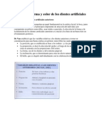 Dimensión, Forma y Color de Los Dientes Artificiales